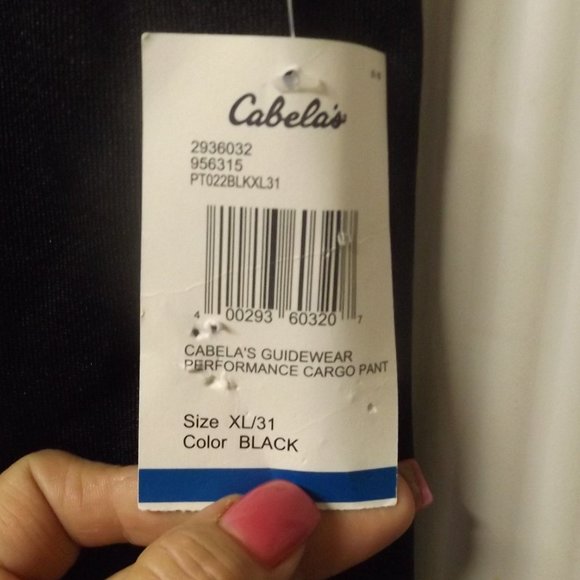 XL/31, MEN'S BLACK CABELA PERFORMANCE GUIDEWEAR CARGO PANTS - Picture 2 of 4